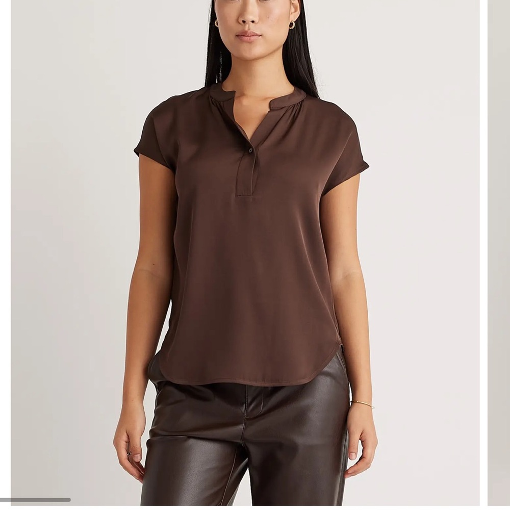 Washable Stretch Silk Dolman Sleeve Blouse in Hot Fudge size XL NWT